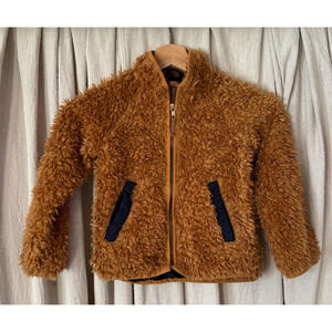 J. Crew Crewcuts kids brown sherpa coat size 4/5 with pockets for fall winter